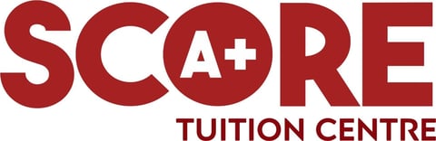 Score A+ Tuition Centre logo in dark red with white lettering